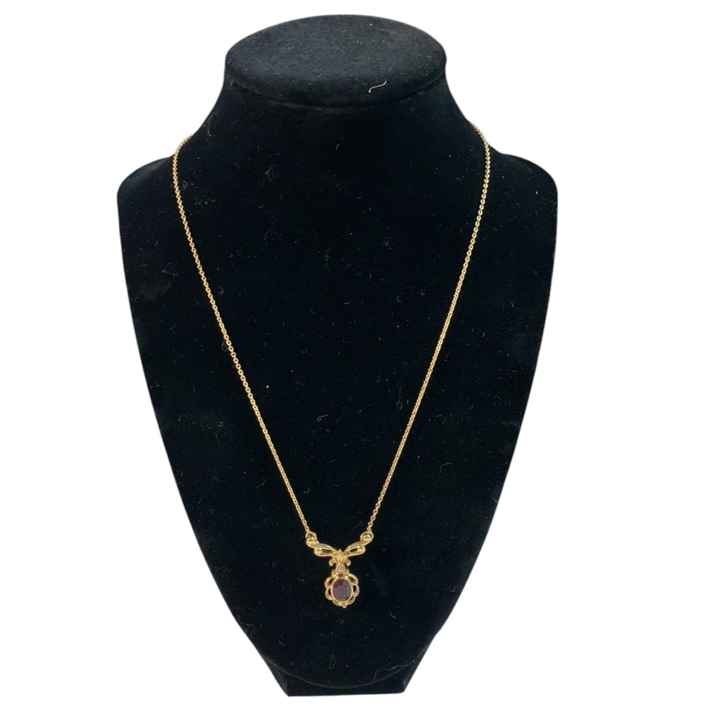 Avon birthstone sparkle pendant Goldtone Necklace June simulated alexandrite NIB